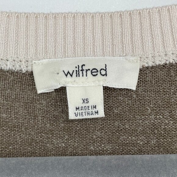Wilfred heathered  brown white vneck Sherbrooke top - Picture 4 of 16